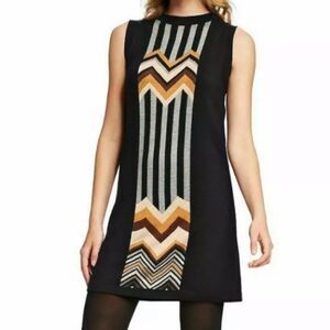 MISSONI Women’s Sweater Dress Medium Zigzag Stripes Crewneck Knit Italy
